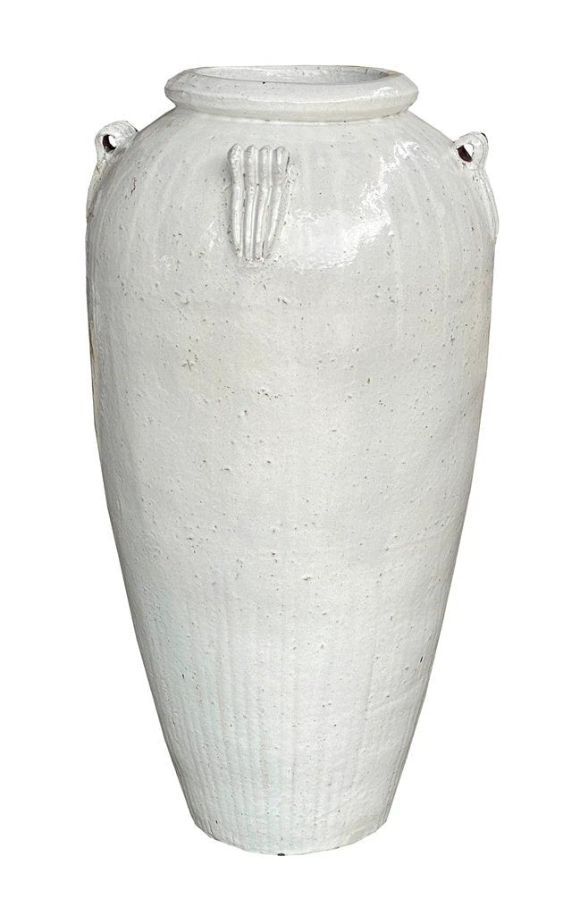 Izze Wit geglazuurde keramische extreme pot hoog by PTMD