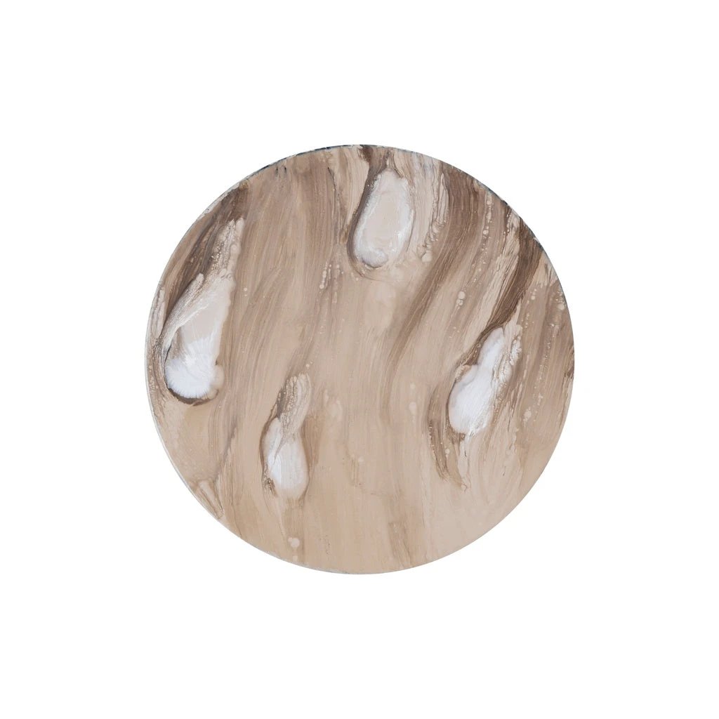 Maran Cream shiny iron sidetable round S by PTMD