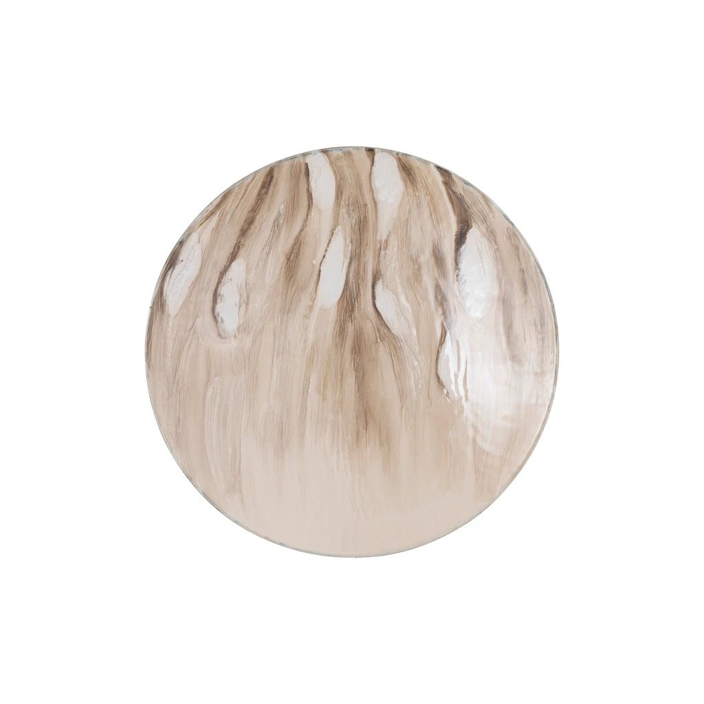 Maran Beige glanzende ijzeren wandpaneel rond S by PTMD