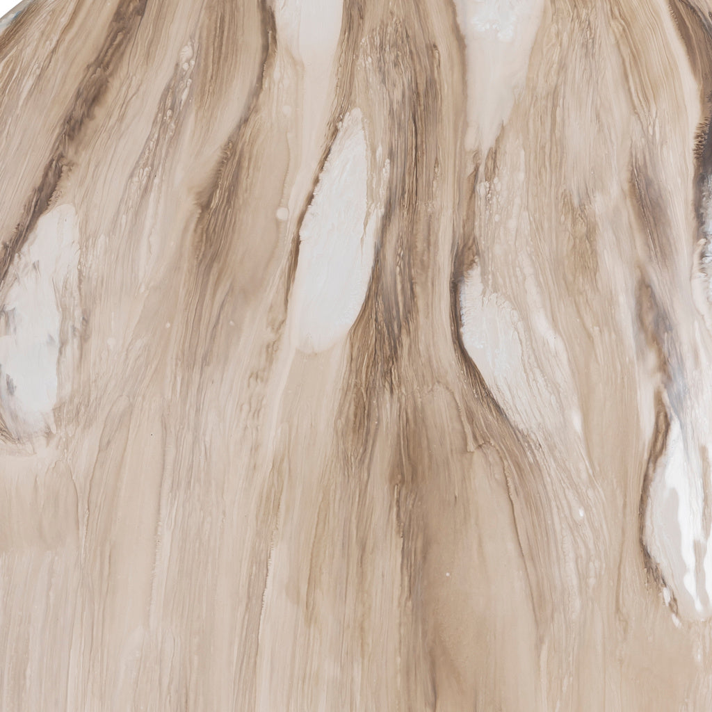 Maran Beige glanzende ijzeren wandpaneel rond S - depauwwonen