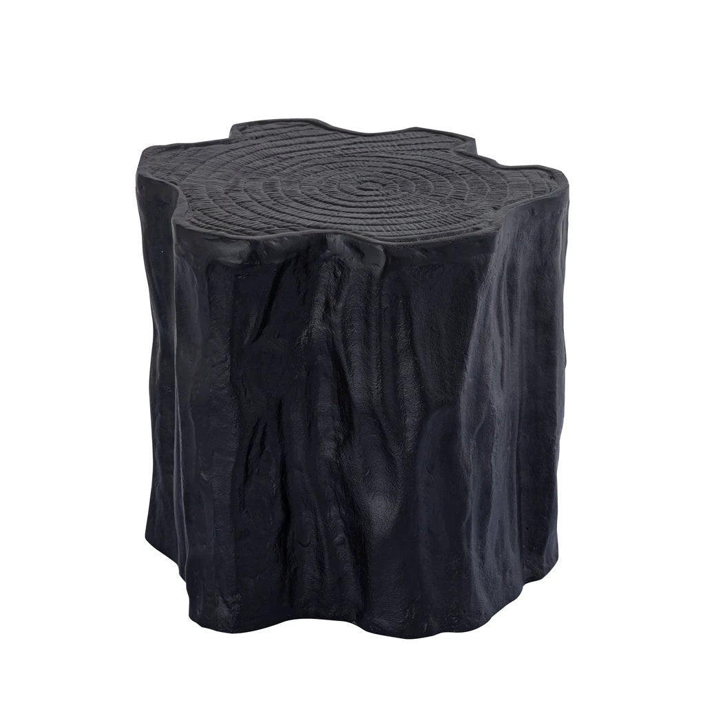 Fennah Black matt alu sidetable tree wood shape M by PTMD
