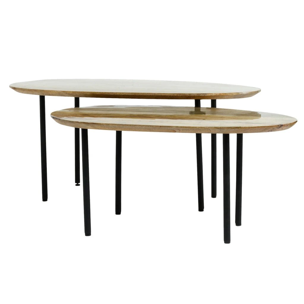 Oxil Groene houten bijzettafel eieren hape top SV2 by PTMD