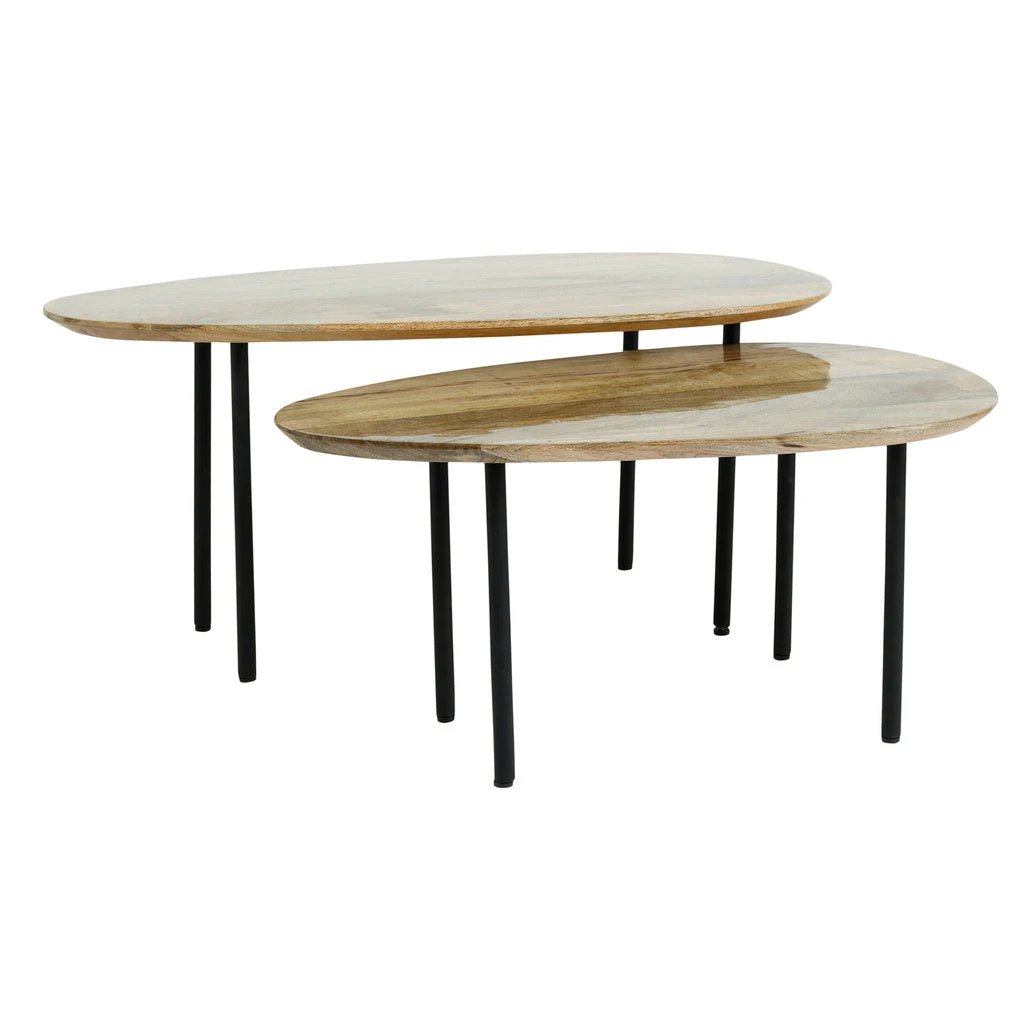 Oxil Groene houten bijzettafel eieren hape top SV2 by PTMD