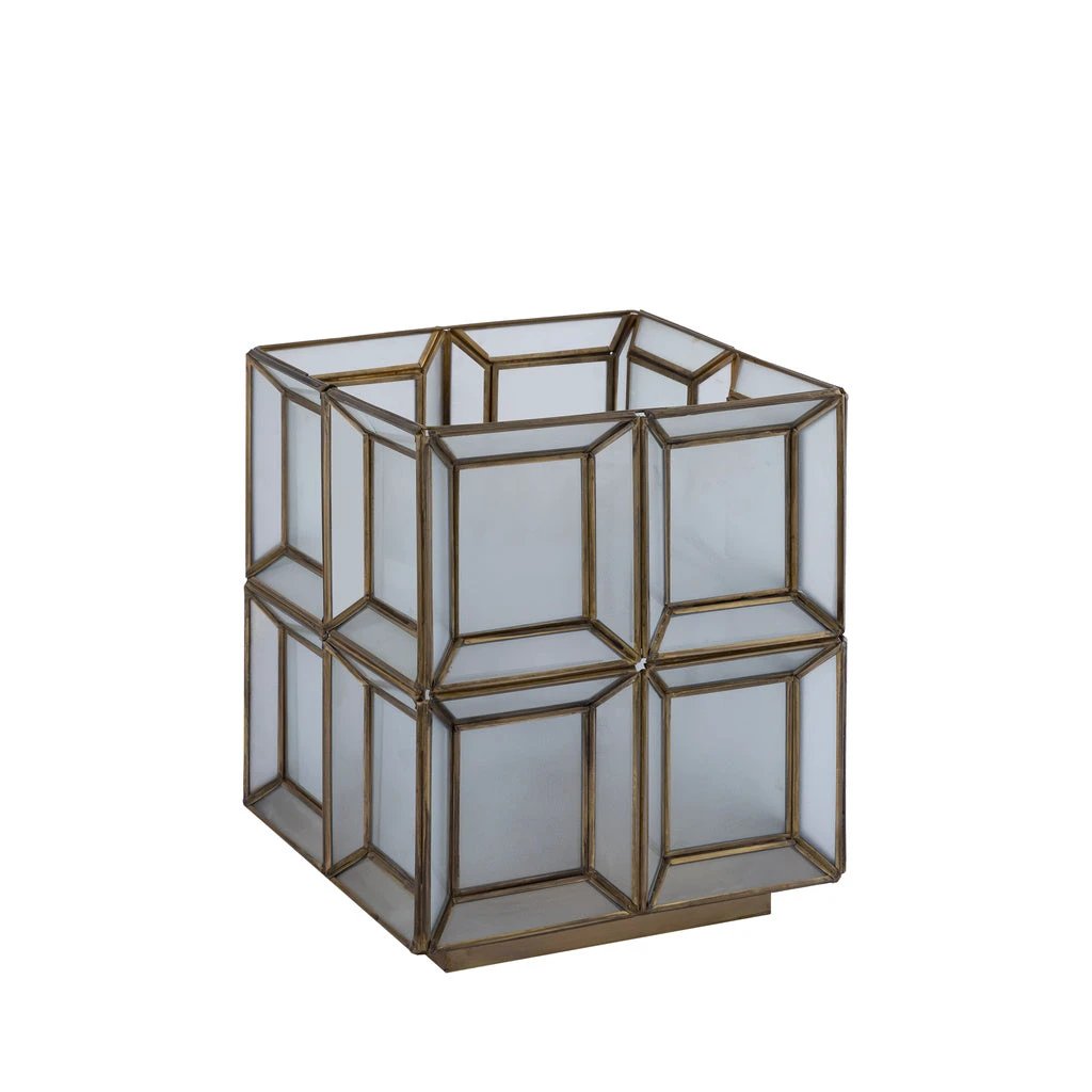 Layra Witte melkglazen tafellamp antiek laag by PTMD