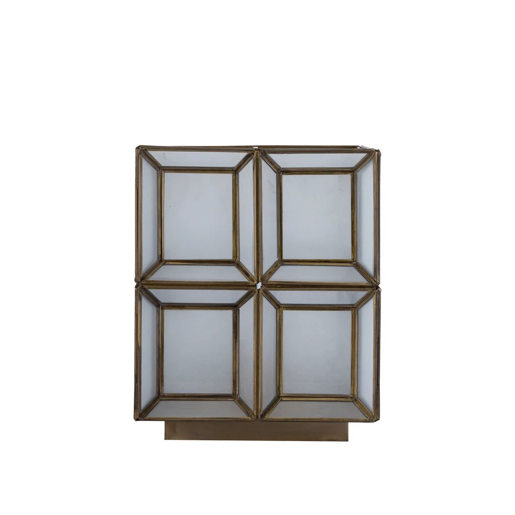 Layra Witte melkglazen tafellamp antiek laag by PTMD