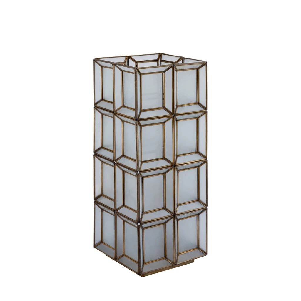 Layra Wit melkglas tafellamp antiek hoog by PTMD