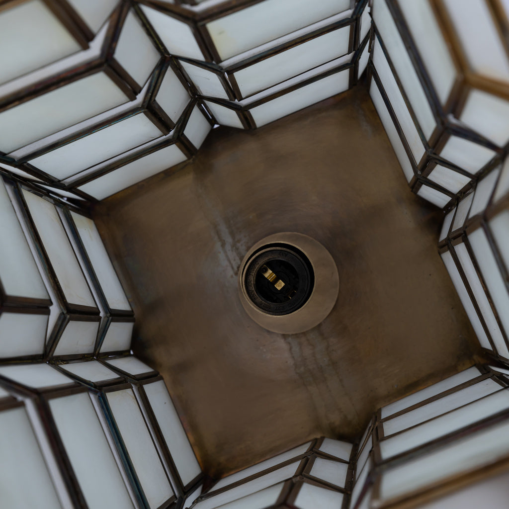 Layra Wit melkglas tafellamp antiek hoog - depauwwonen