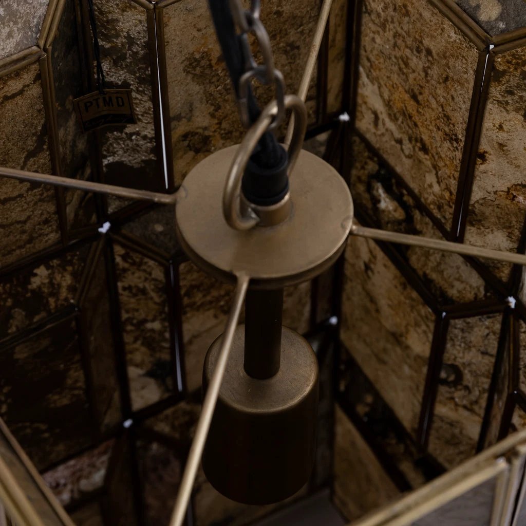 Layra Messing steenfineer hanglamp antiek by PTMD