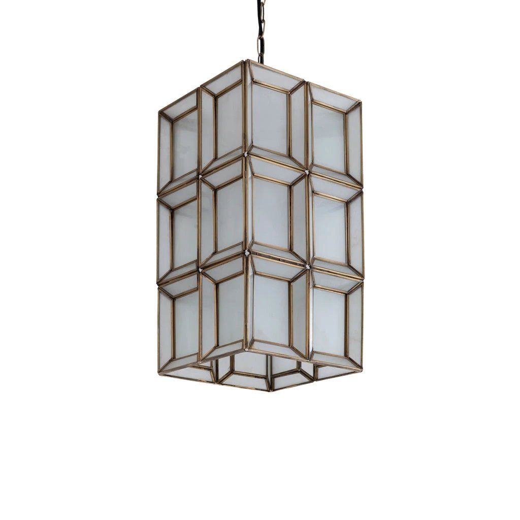 Layra Witte melkglazen hanglamp antiek by PTMD