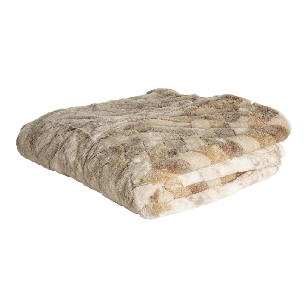 Kathleen Crème kunstbont plaid rechthoek L - depauwwonen