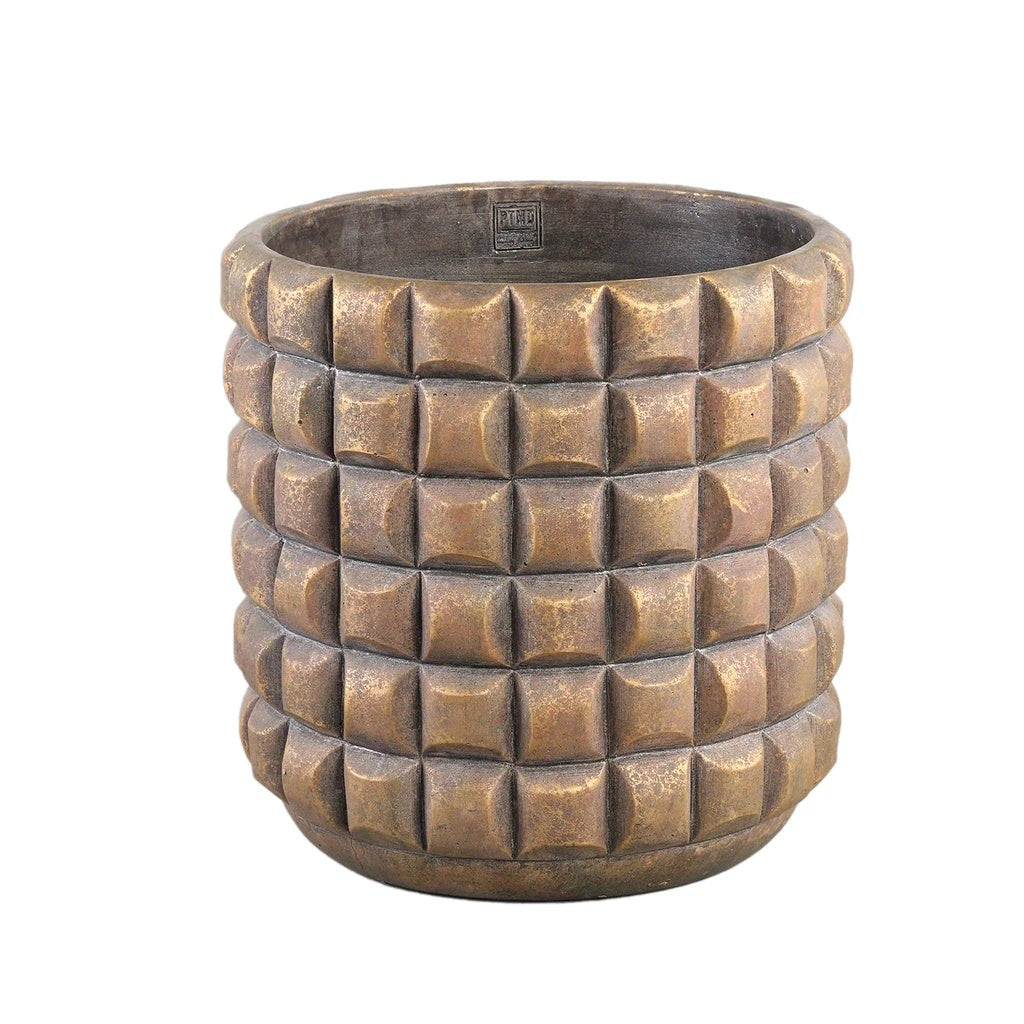 Wiliam Brown cement ronde pot blokken goud XXL by PTMD