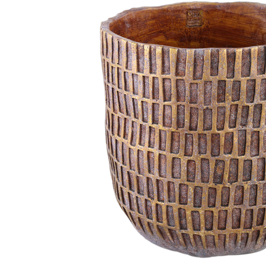 Vivienne Brown cement ronde pot rechthoeken XXL - depauwwonen