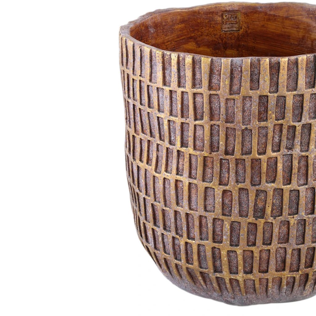 Vivienne Brown cement ronde pot rechthoeken XXL by PTMD