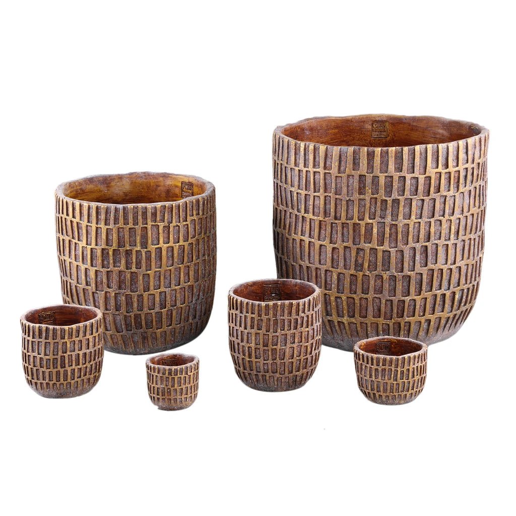 Vivienne Brown cement ronde pot rechthoeken XXL by PTMD