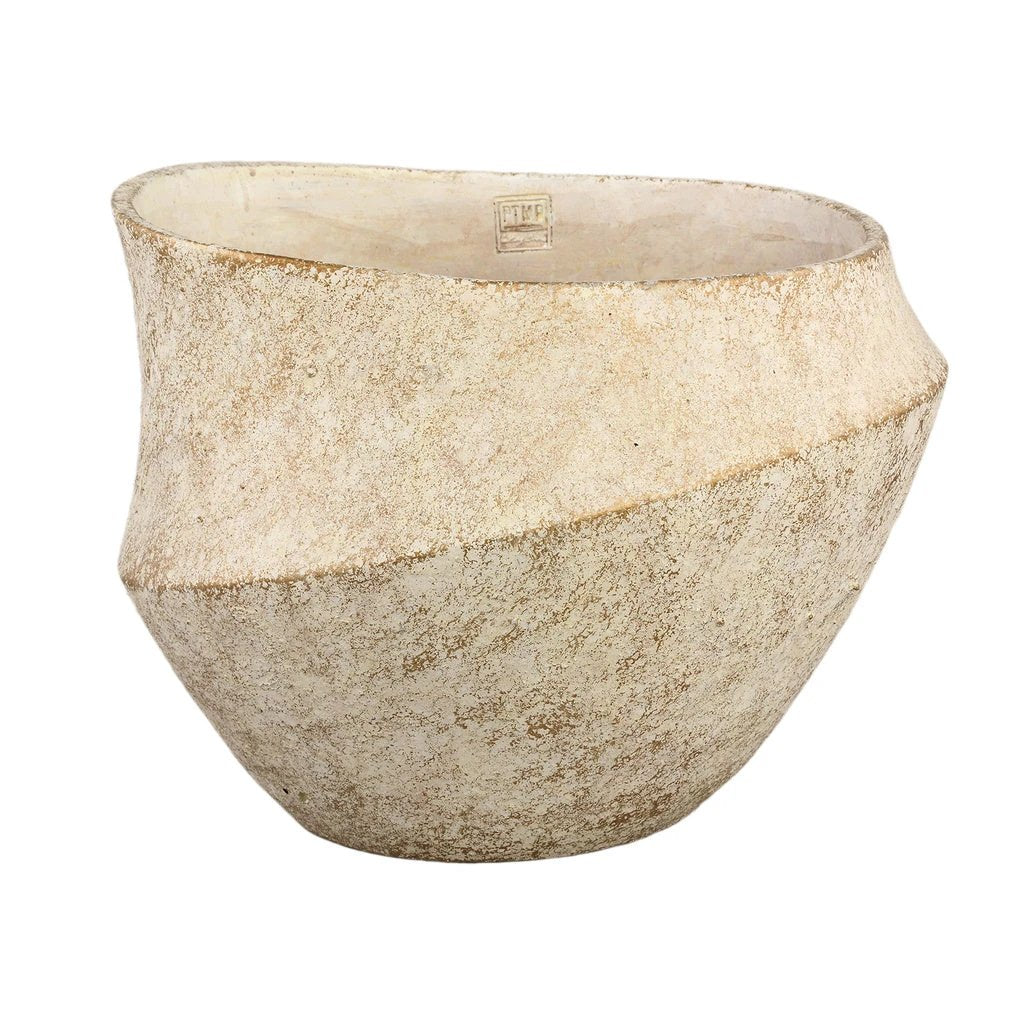 Rishell Room cement ronde pot met lijn grote L by PTMD