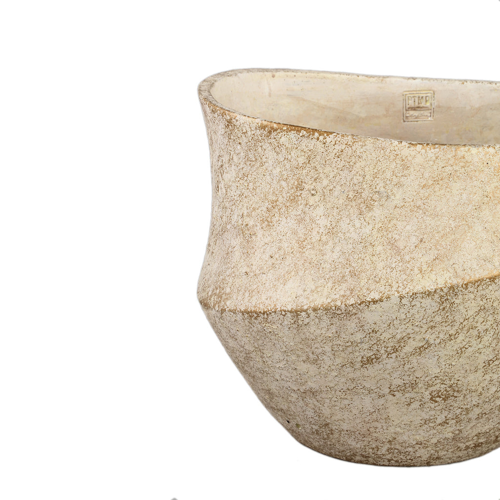 Rishell Room cement ronde pot met lijn grote L - depauwwonen