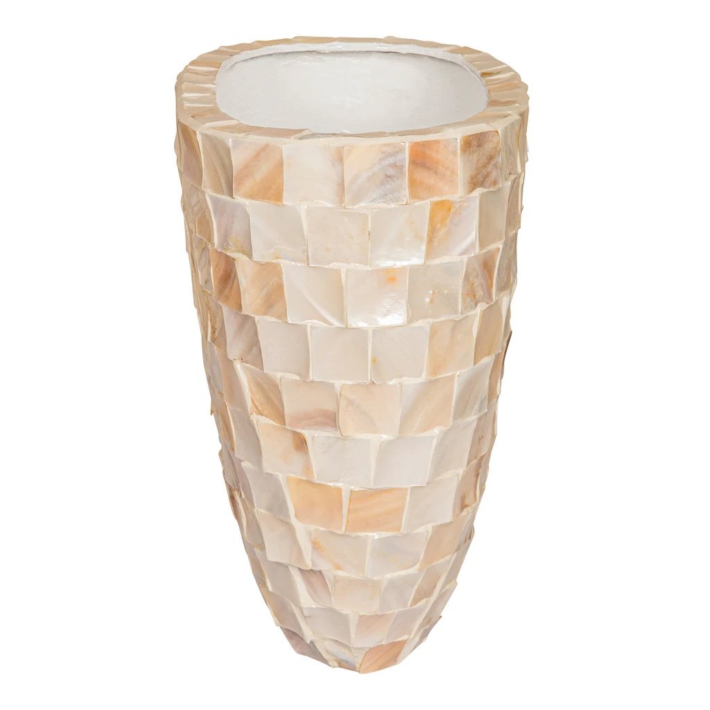 Daven Cream poly shell pot ovaal hoog S by PTMD