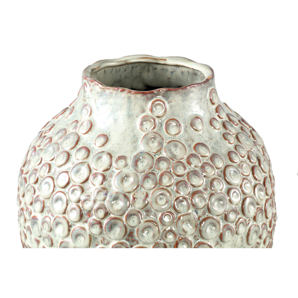 Avis Cream keramische pot met ronde vormige schalen hoog L - depauwwonen