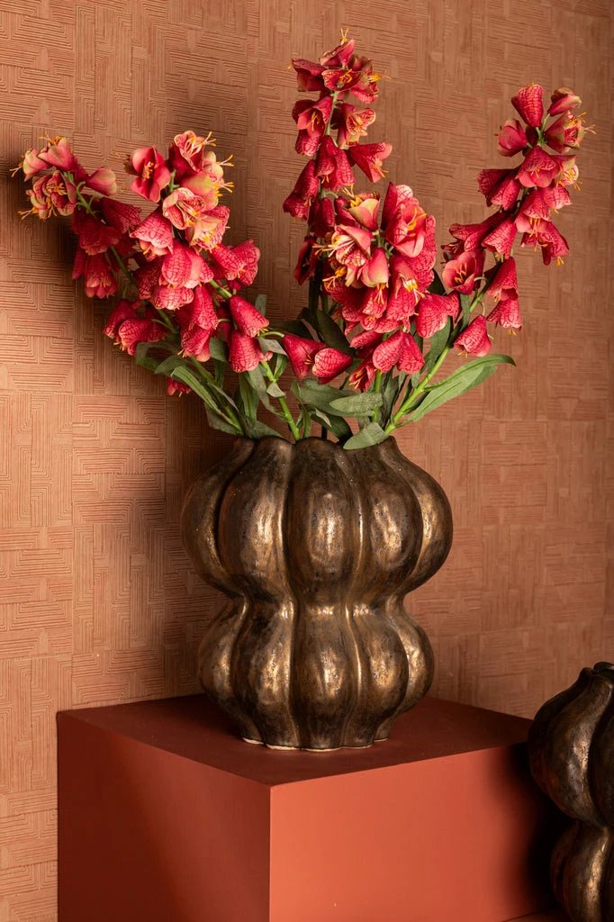 Niek Bronzen keramische pot ronde vormige bol L by PTMD