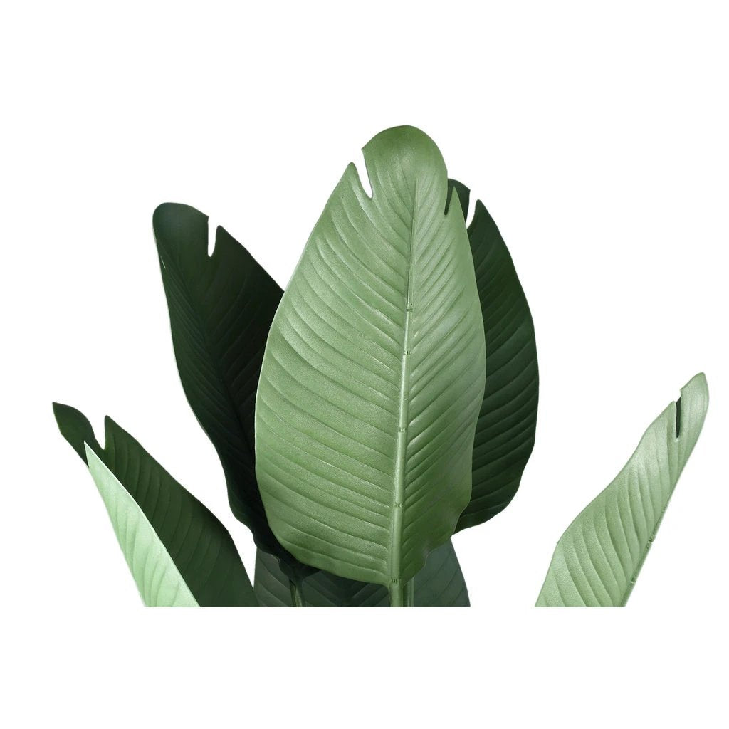 Kunstplant reizigerspalm 6 bladeren in plastic pot by PTMD