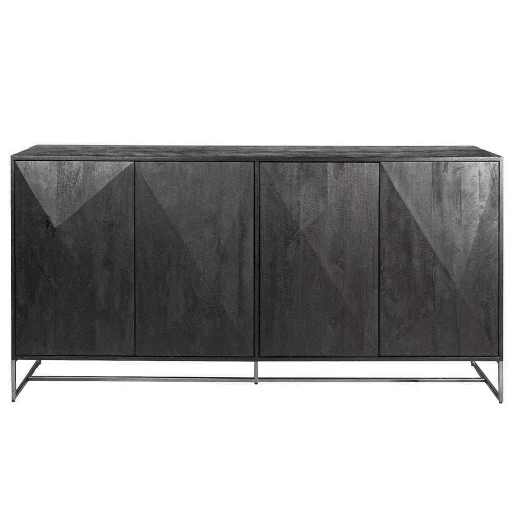 Onyx dressoir 4 deuren Zwart/Zwart by PTMD