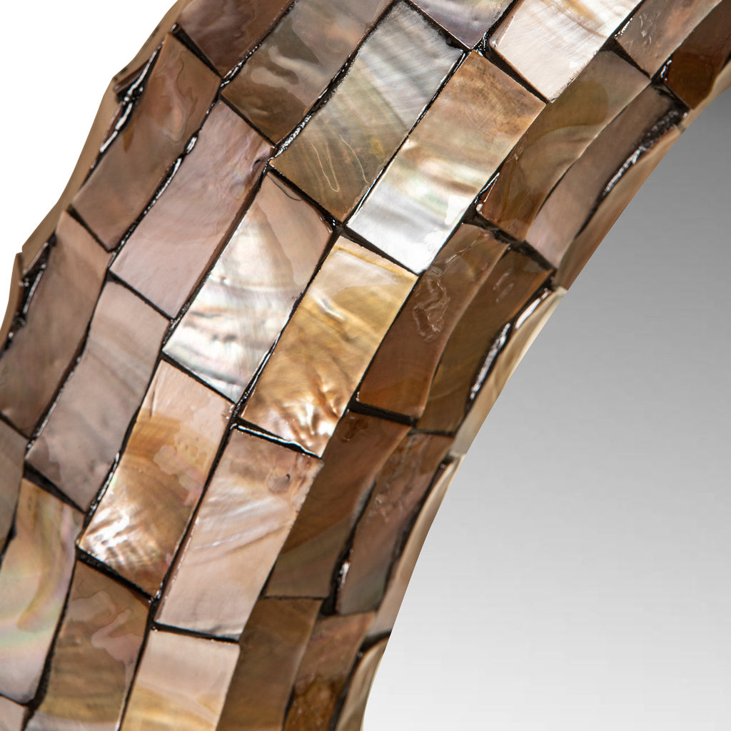 Chelsae Bronzen ronde schelpspiegel groot - depauwwonen