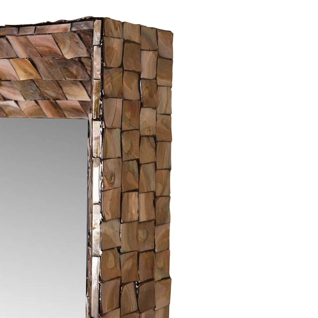 Chelsae Bronzen poly rechthoekige schelpspiegel by PTMD