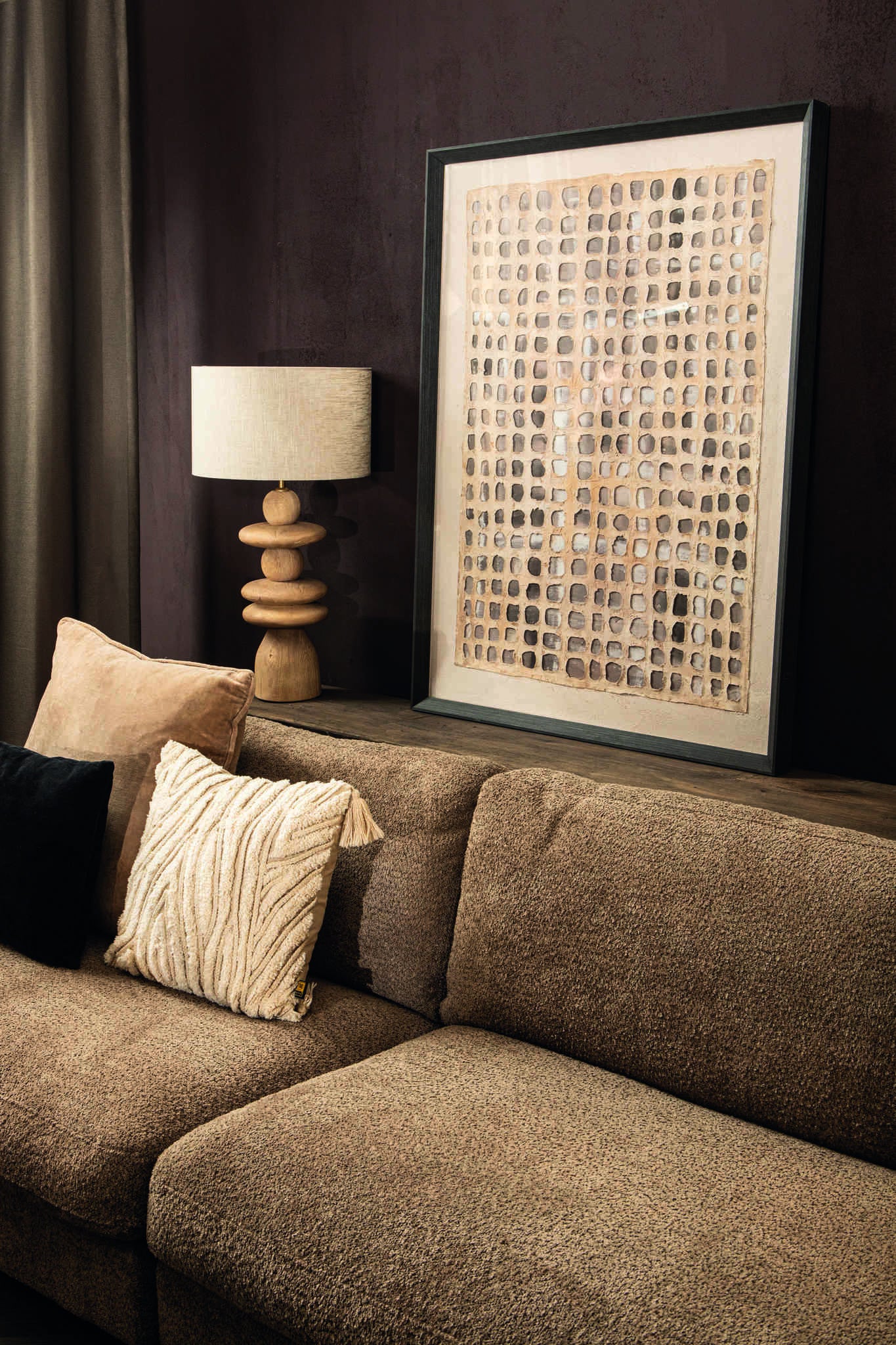 Carmell Cream ingelijst wandpaneel - depauwwonen