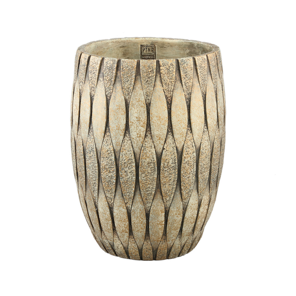 Joedi Taupe cement pot gemengde structuur rond groot S - depauwwonen