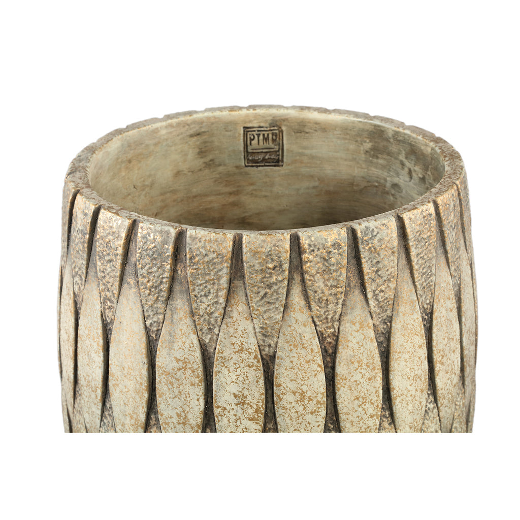 Joedi Taupe cement pot gemengde structuur rond groot S - depauwwonen