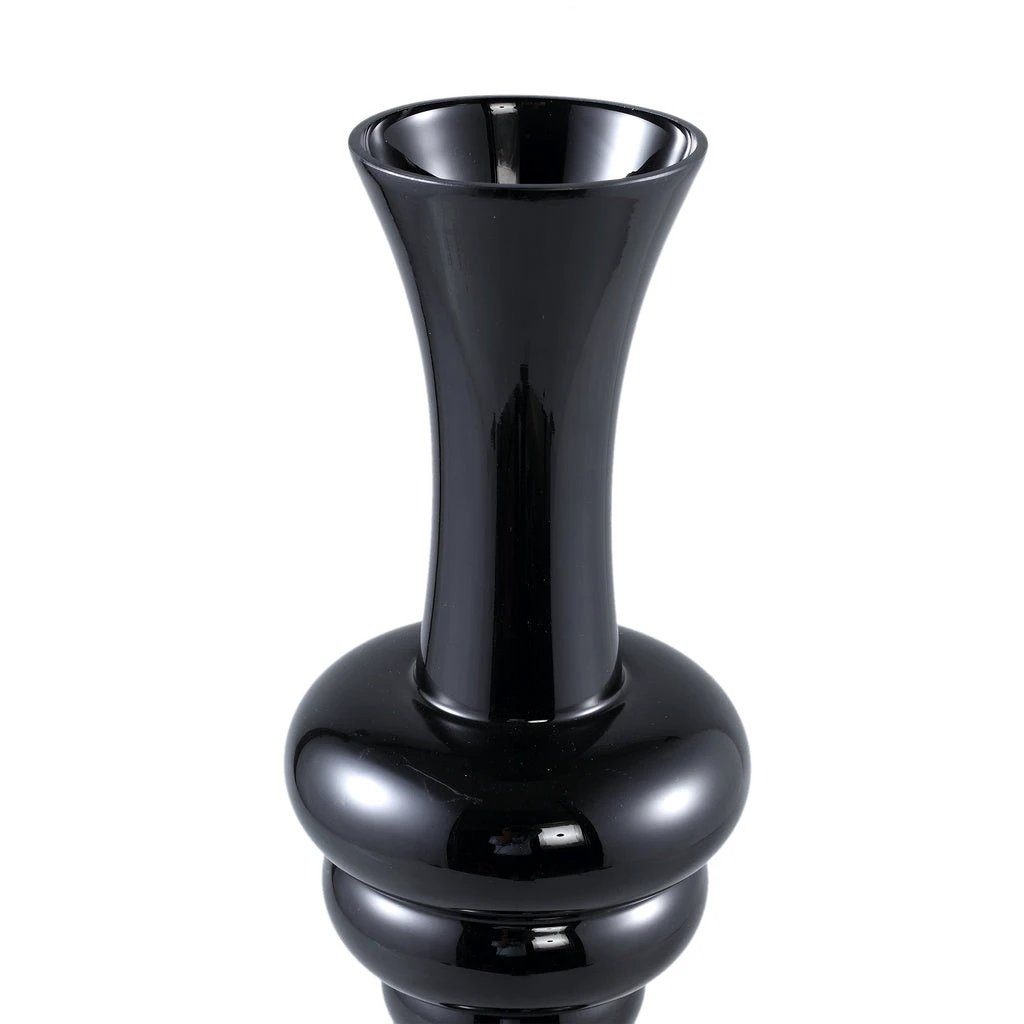 Nimai Glazen Vaas – Zwart Antiek Design met Glans by PTMD