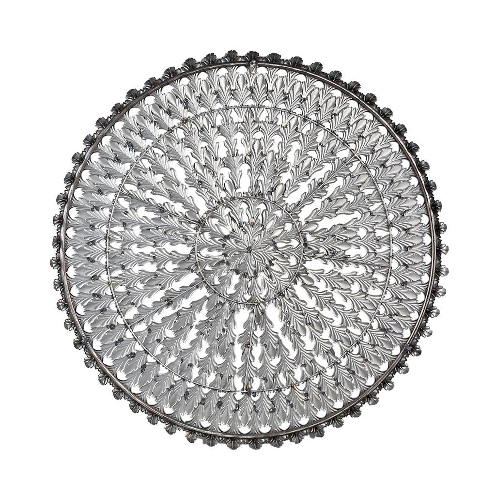 Xavery Koperen ronde ijzeren wandpaneel met uitgesneden uitstraling L by PTMD