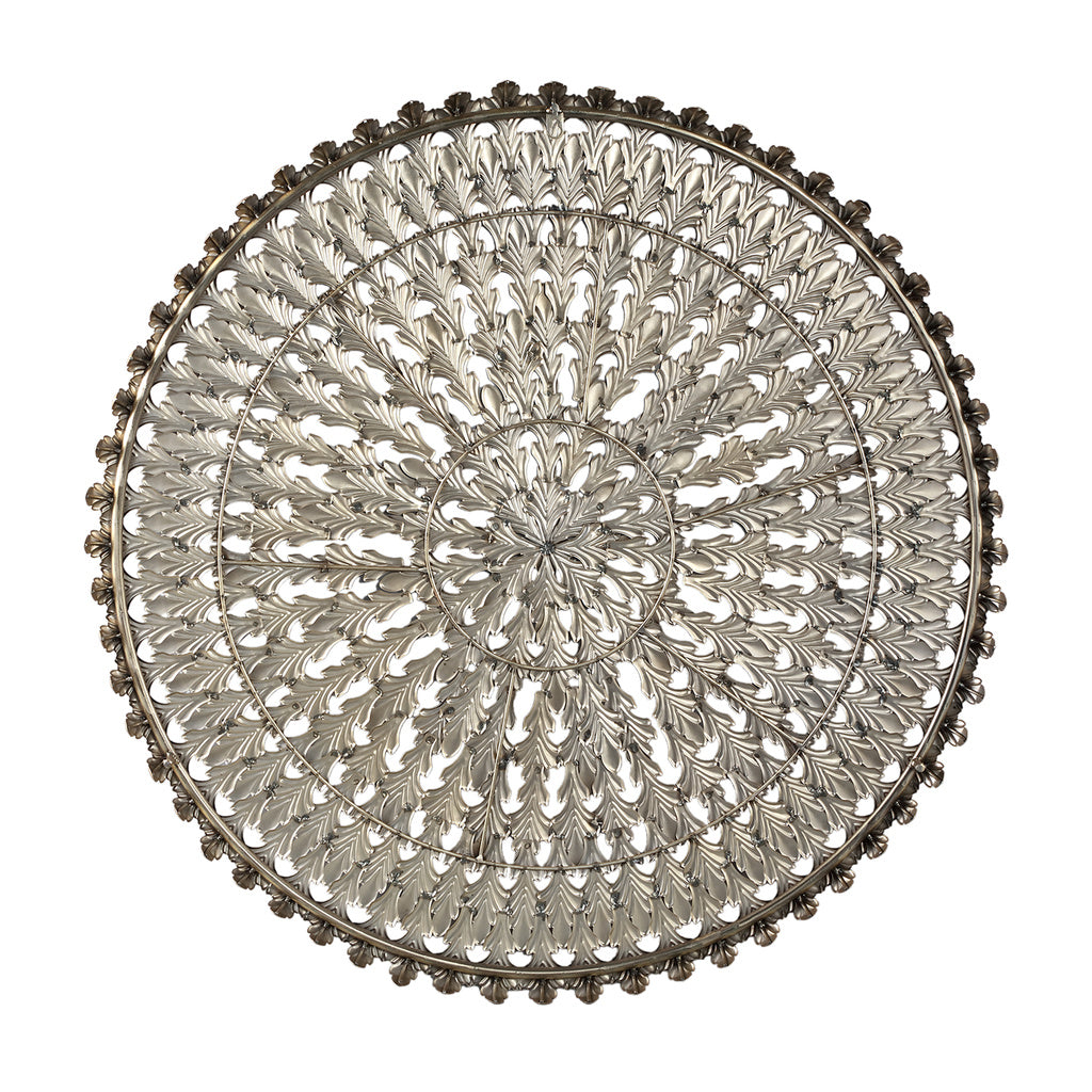 Xavery Bronzen ronde ijzeren wandpaneel met uitgesneden uitstraling L - depauwwonen