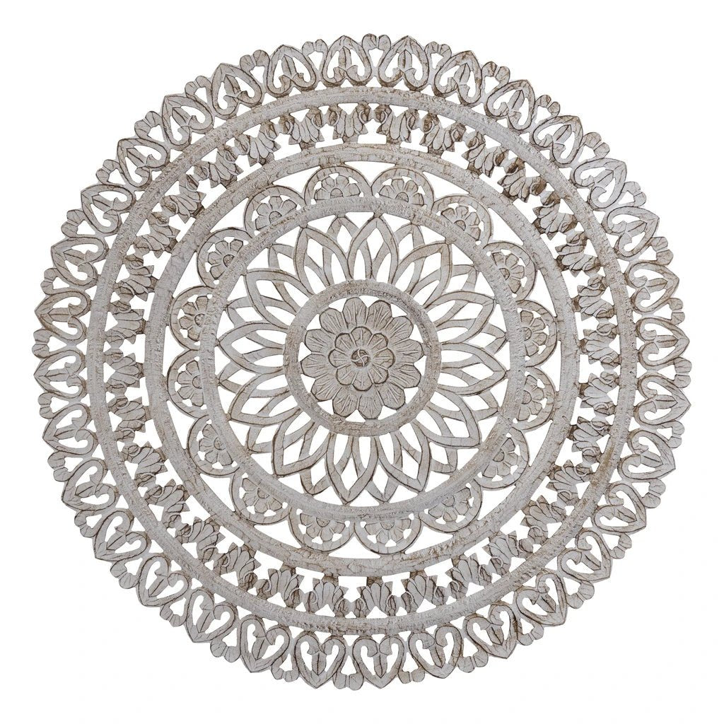 Farris Cream ronde mdf wandpaneel gesneden L by PTMD