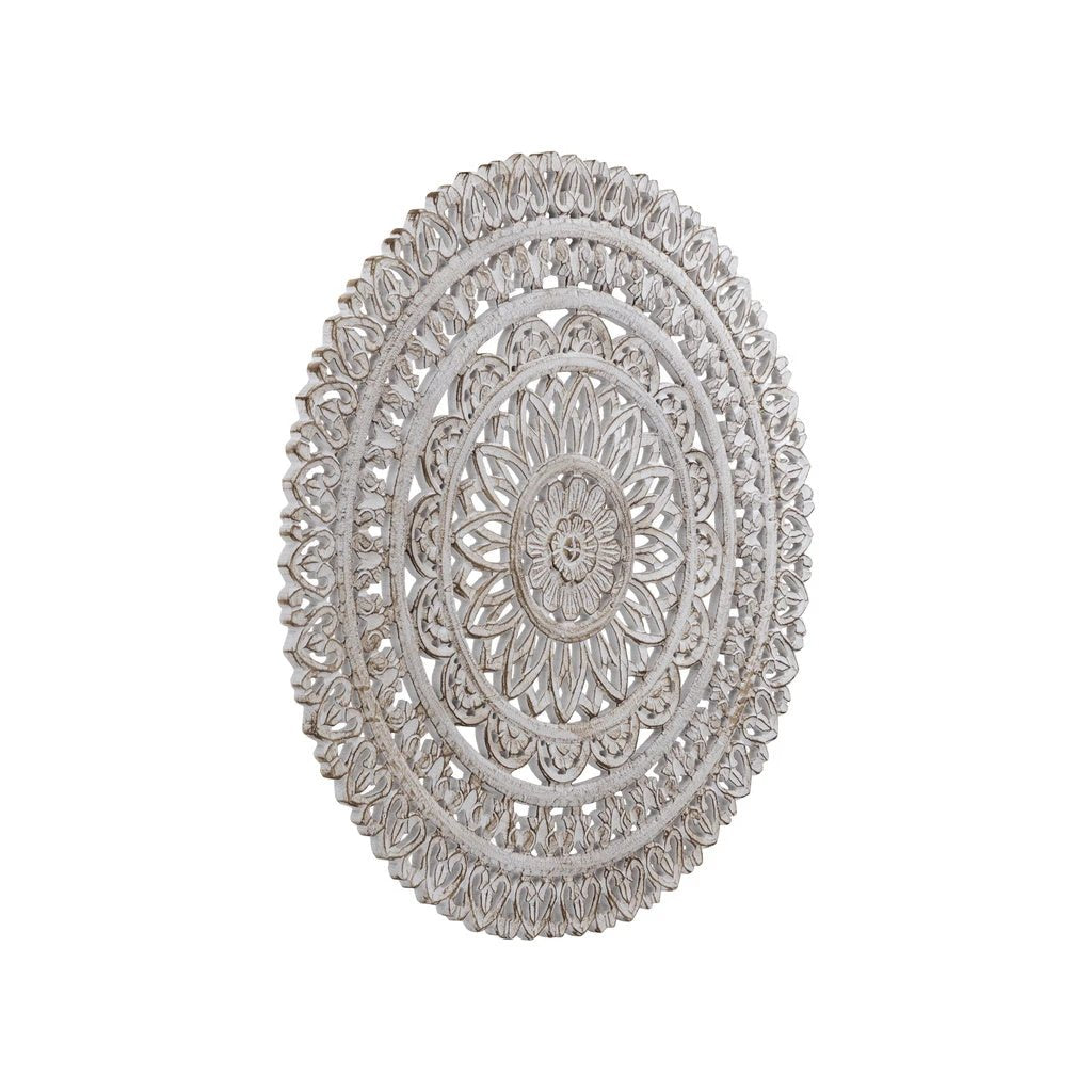 Farris Cream ronde MDF wandpaneel gesneden S by PTMD