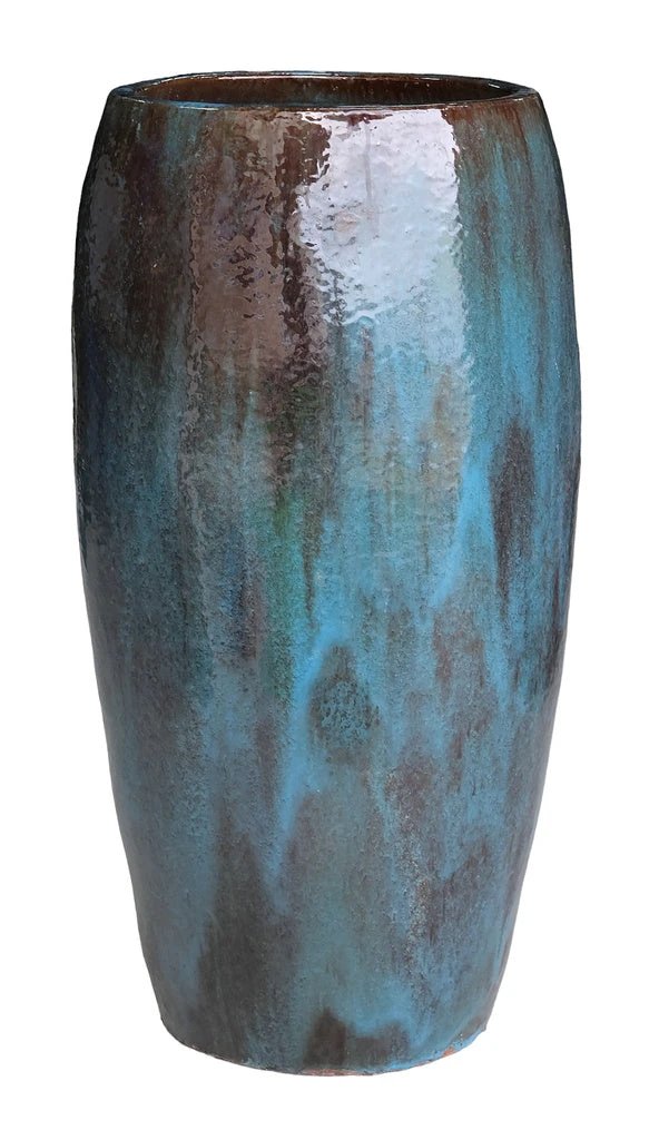 Rachyl Blauw geglazuurde ronde keramische pot hoog SV2 by PTMD