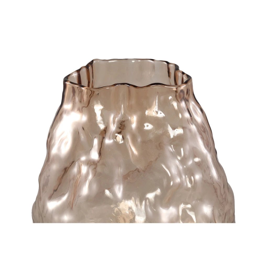 Narin Cream onregelmatig gevormde glazen vaas L by PTMD