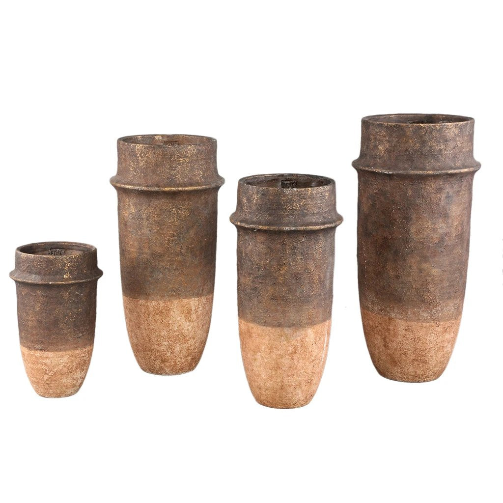 Christenee tweekleurige cementen pot XL by PTMD