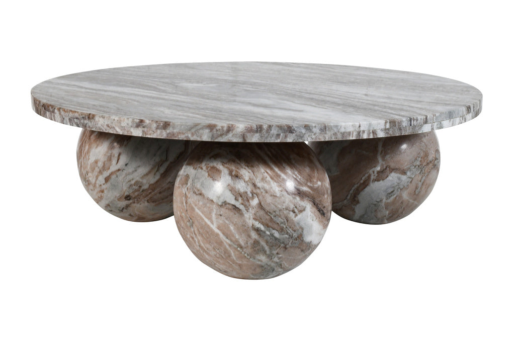 Diro Beige Marmeren 3-bal salontafel rond - depauwwonen