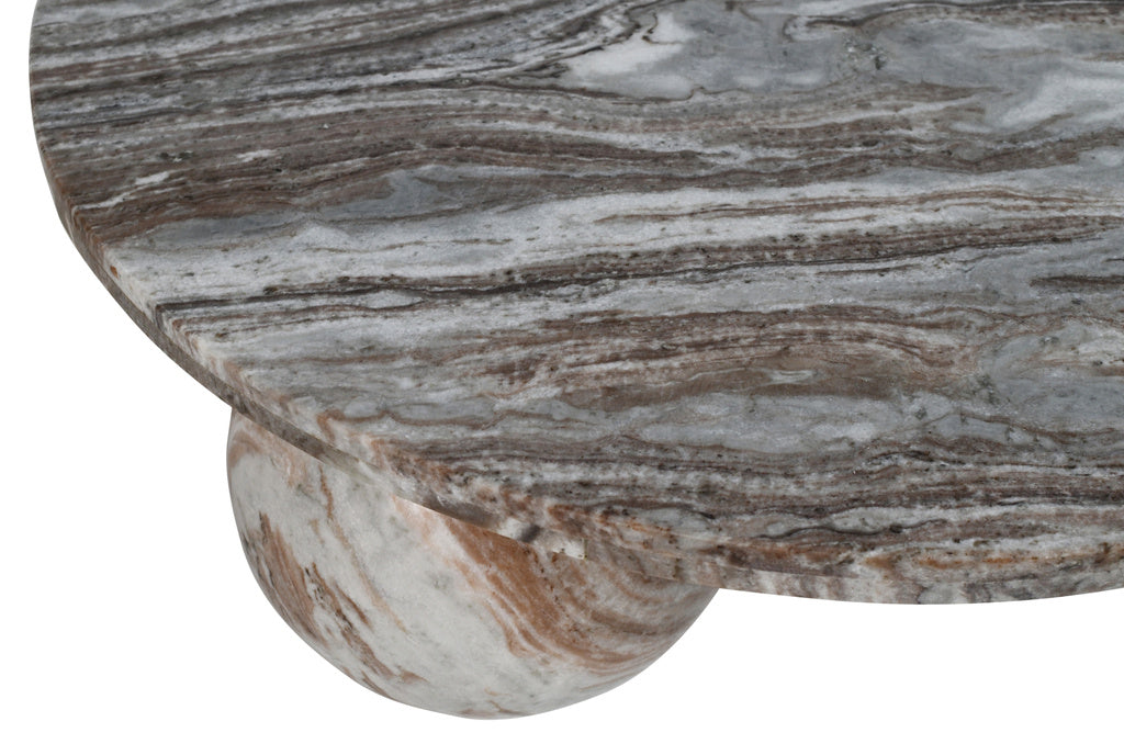 Diro Beige Marmeren 3-bal salontafel rond - depauwwonen