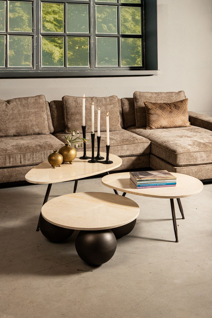 Skippy salontafel beige marmer - depauwwonen