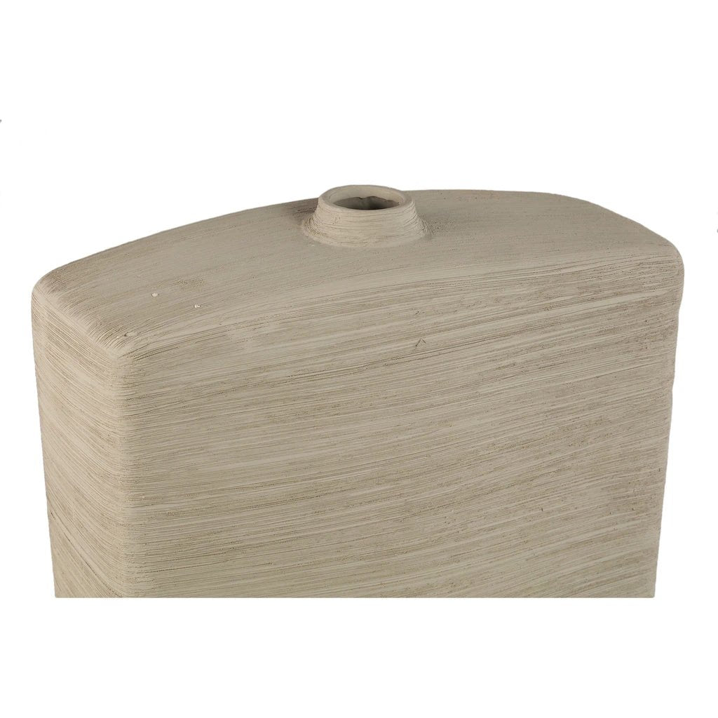 Janettee Beige rechthoekige keramische fles S by PTMD