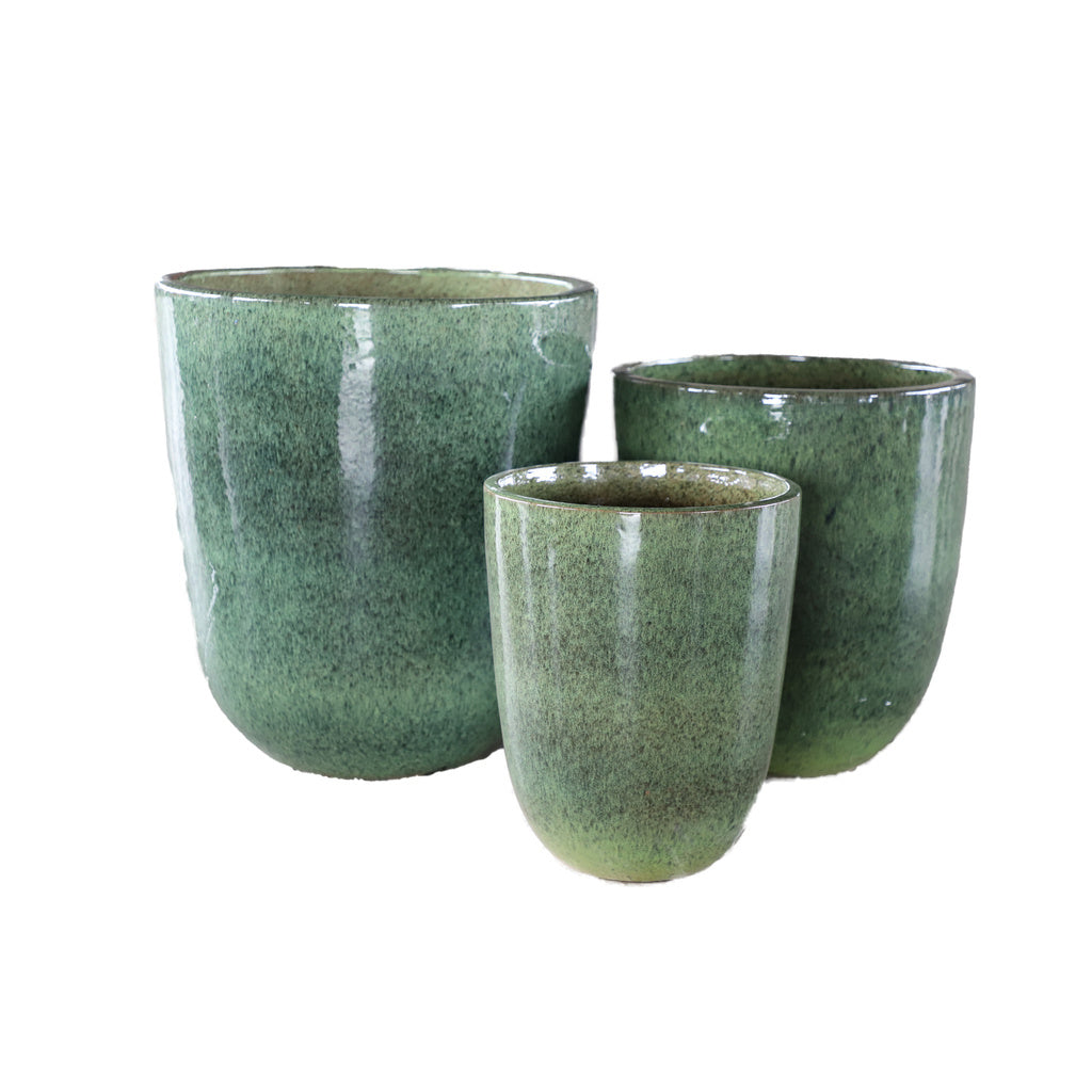 Gommes Keramieken Potten groen - set van 3 - depauwwonen