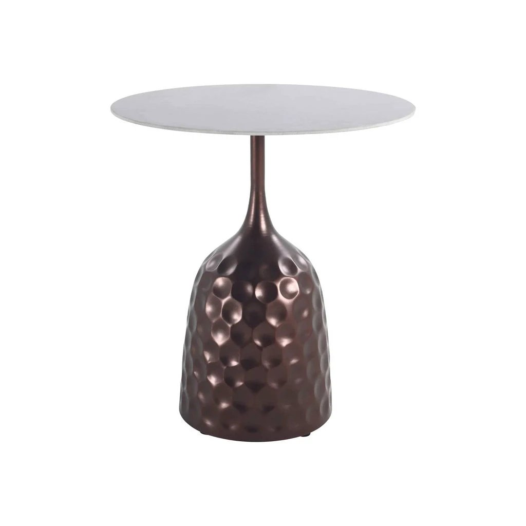 Anna Bronze Metal Sidetable with ceramic top by PTMD