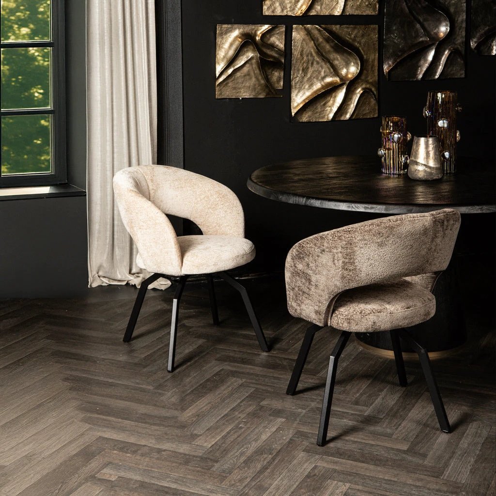 Aranea Eetkamerstoel beige (set van 2) by PTMD