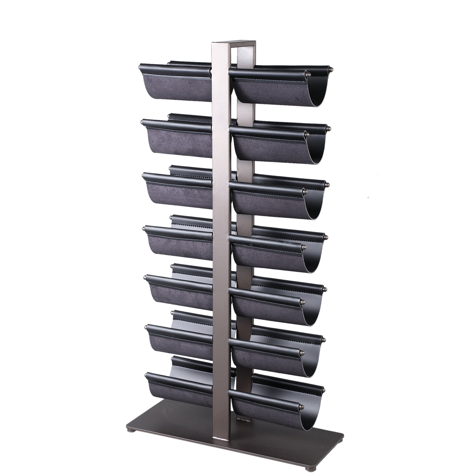 Davitt Zwart Stalen Wijnrek met PU Leren Houders L - depauwwonen