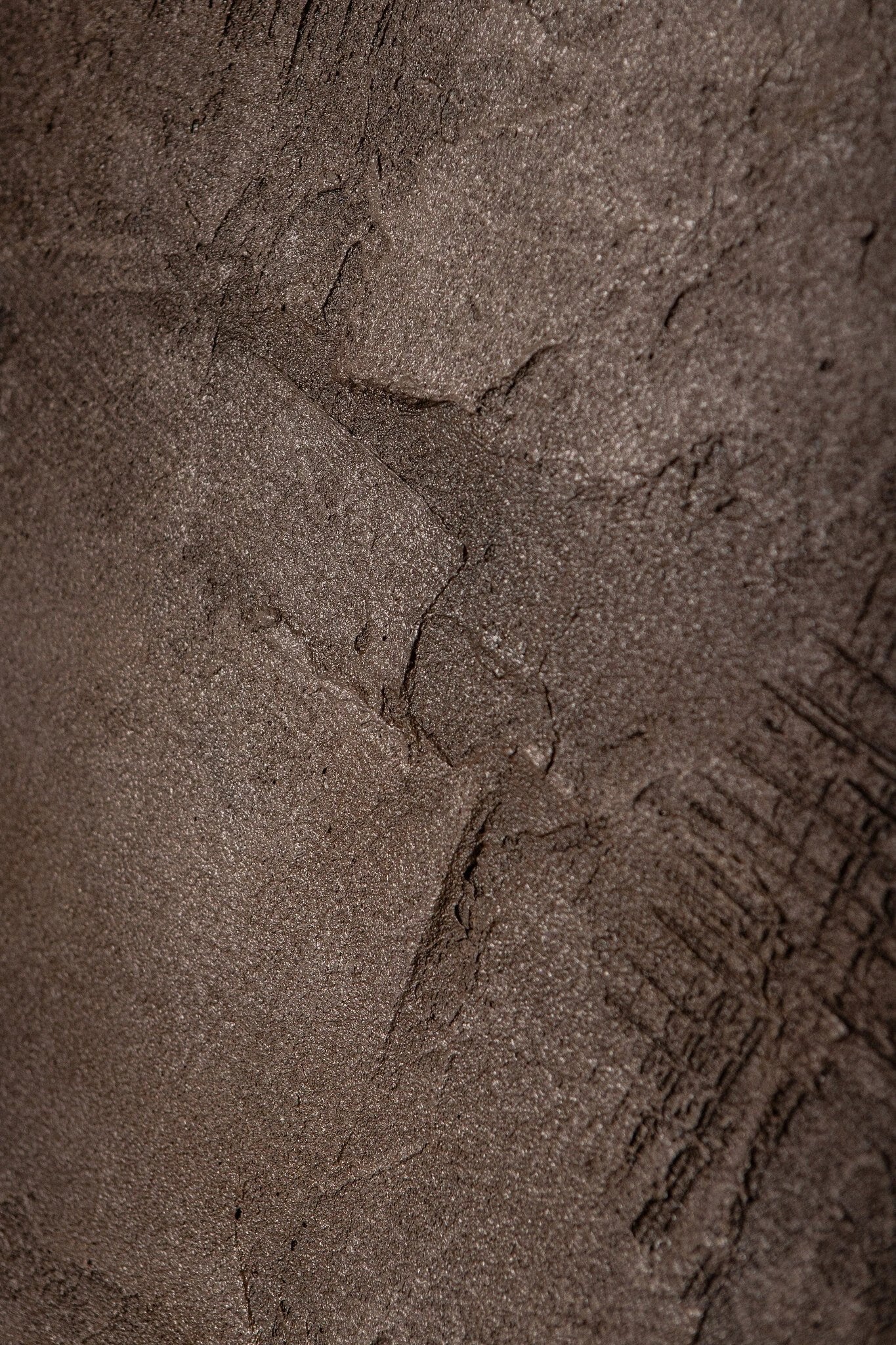 Kemp Bruin Canvas Schilderij Ruw Rond S by PTMD