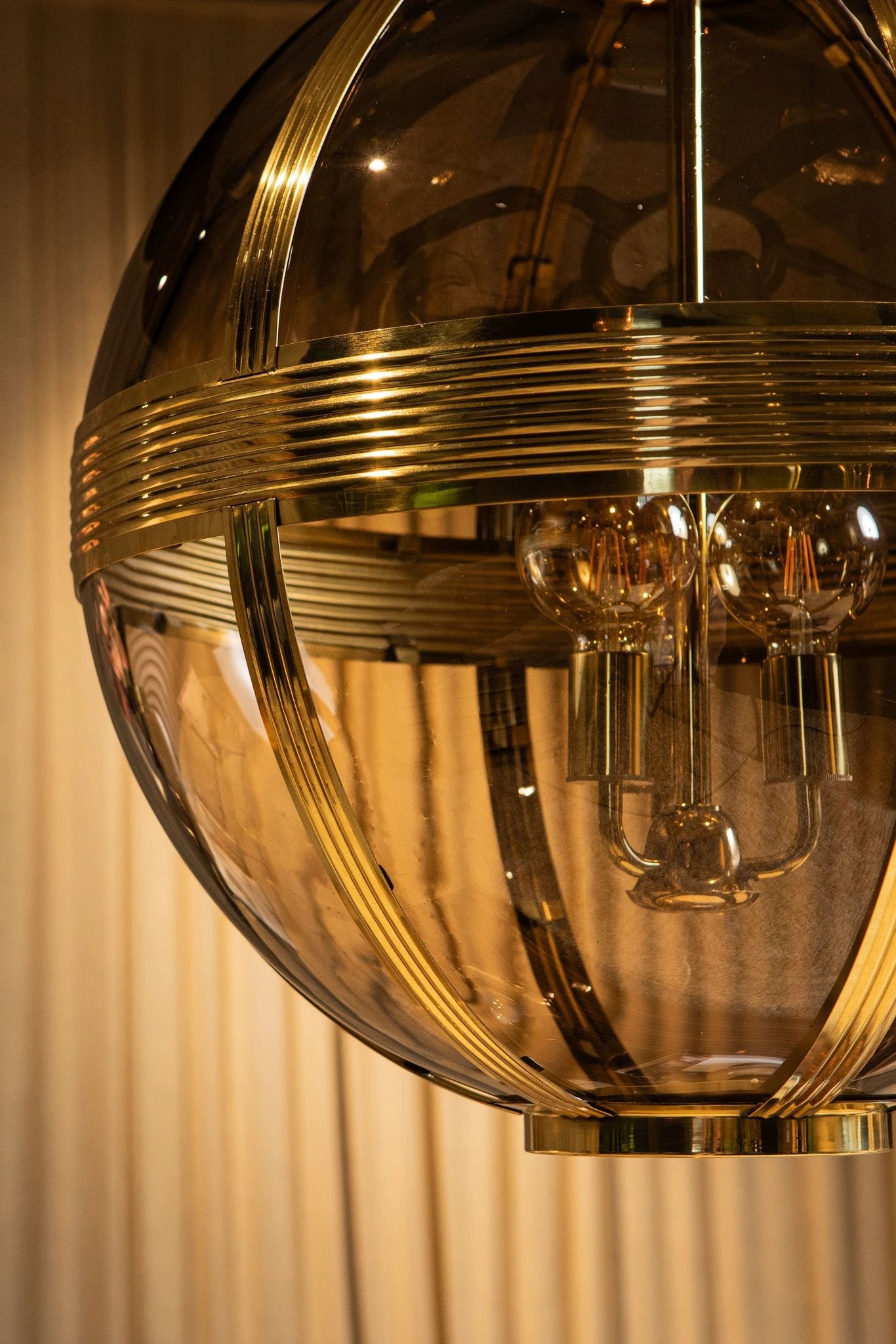 Mikk Messing Antiek Glazen Hanglamp Rnd S by PTMD