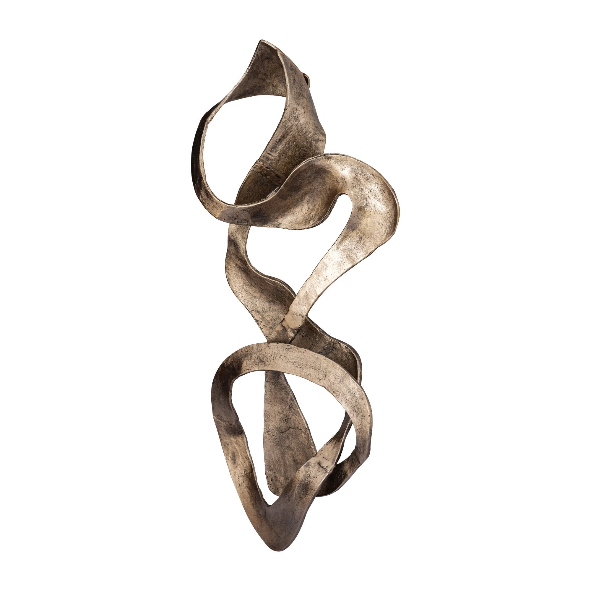 Neven Goud Gegoten Alu Metalen Swirl Wandpaneel S by PTMD