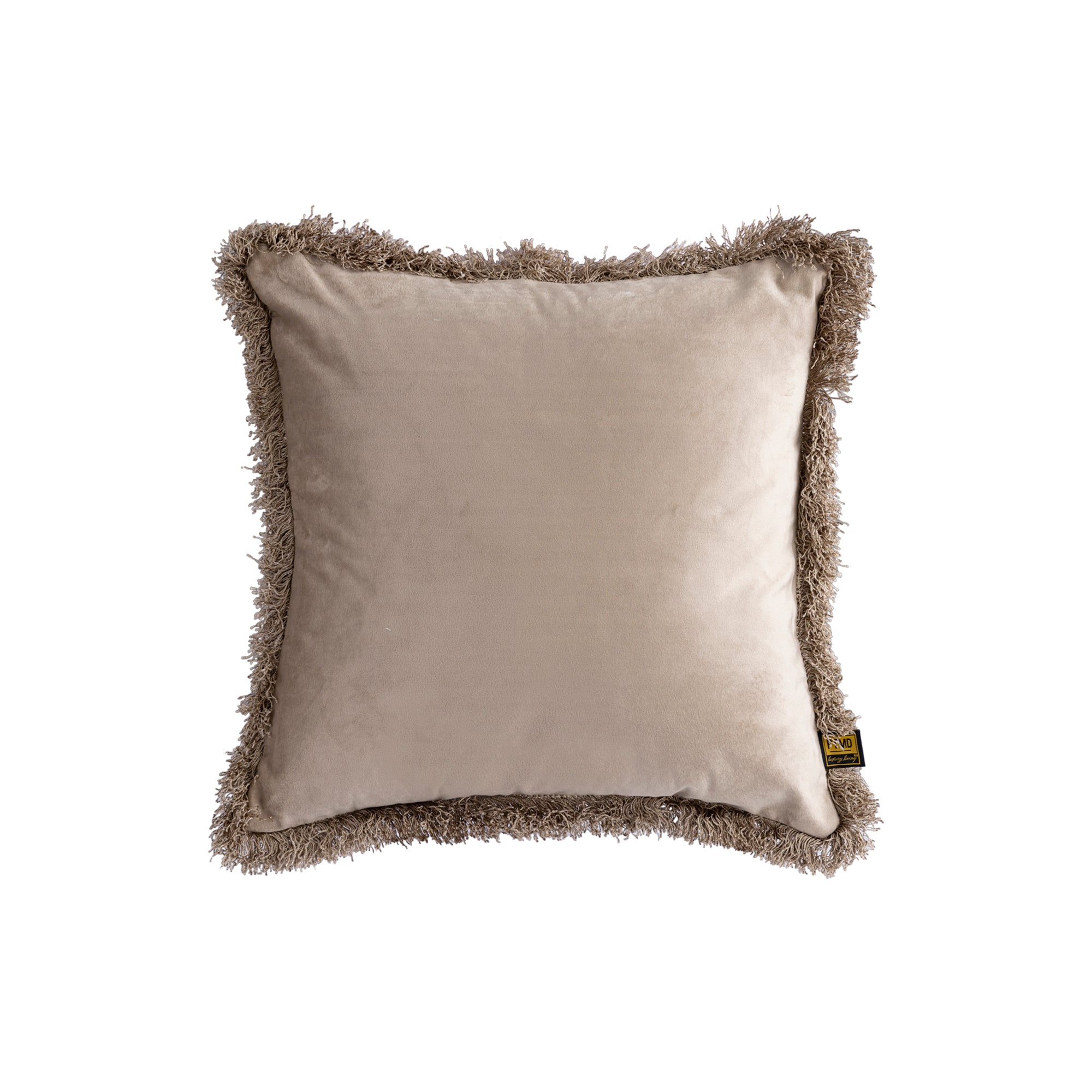 Nous Beige Velvet Kussen Met Franjes S - depauwwonen